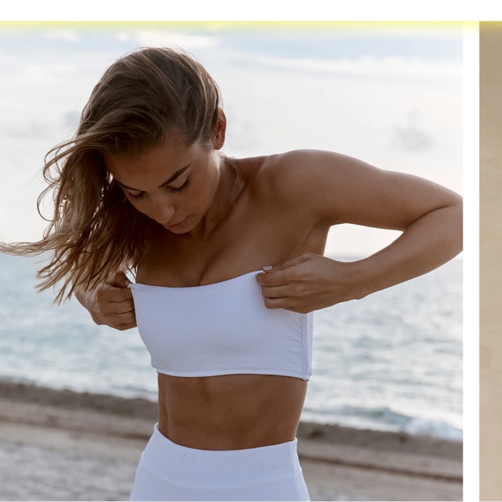 Monday Swimwear Bora Bora top in White Crinkle